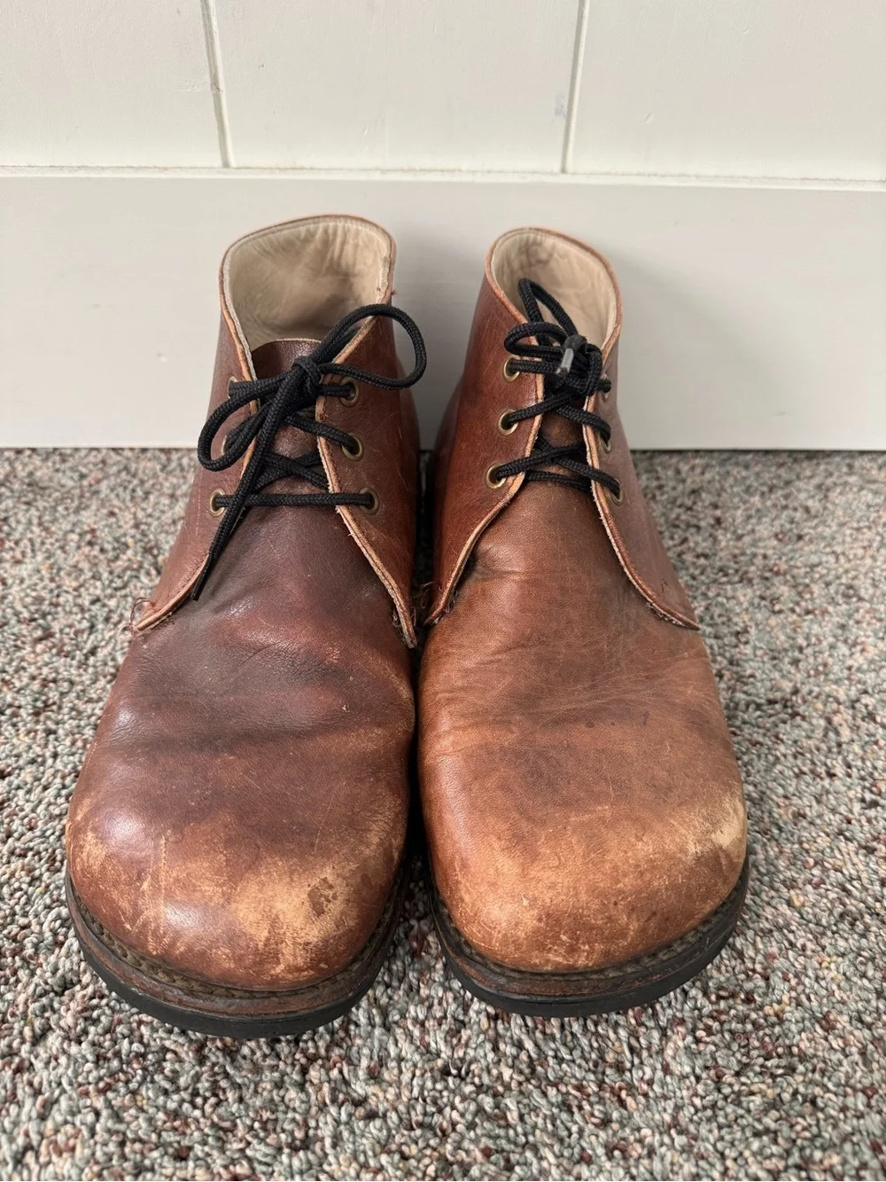 Frye Men's 10.5 D Vintage Lace Up Leather Chukka Ankle Boots Tan Brown USA